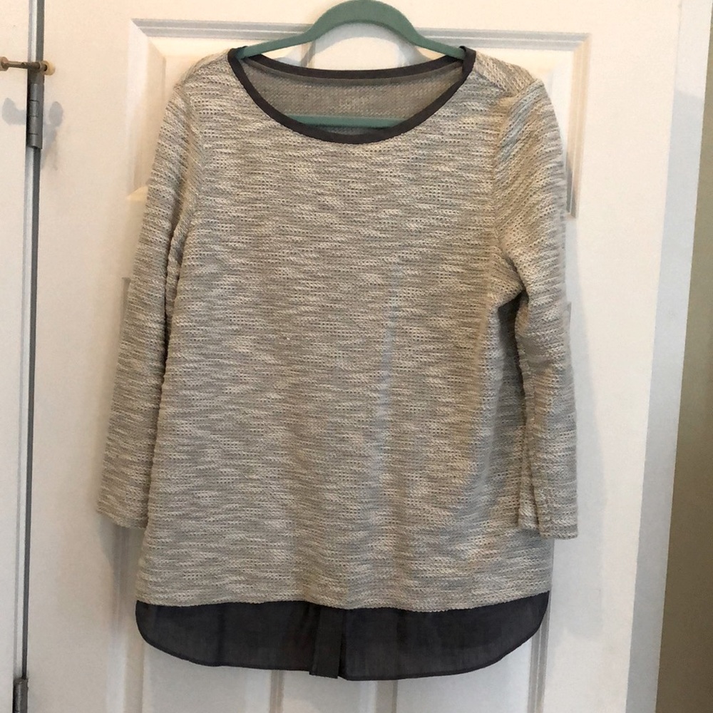 Loft Shimmer Knit 3/4 Sleeve Top